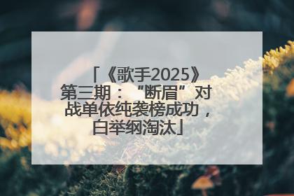 《歌手2025》第三期：“断眉”对战单依纯袭榜成功，白举纲淘汰