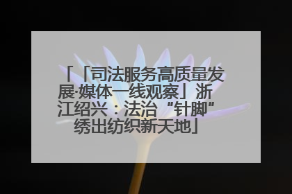 「司法服务高质量发展·媒体一线观察」浙江绍兴：法治“针脚”绣出纺织新天地