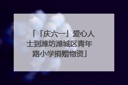 「庆六一」爱心人士到潍坊潍城区青年路小学捐赠物资