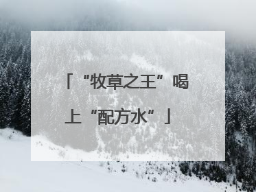 “牧草之王”喝上“配方水”