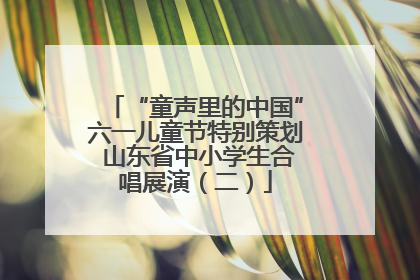 “童声里的中国”六一儿童节特别策划 山东省中小学生合唱展演（二）