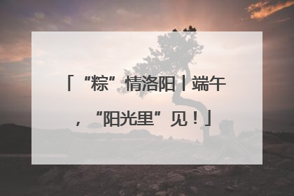 “粽”情洛阳丨端午，“阳光里”见！