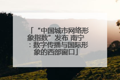 “中国城市网络形象指数”发布 南宁：数字传播与国际形象的西部窗口