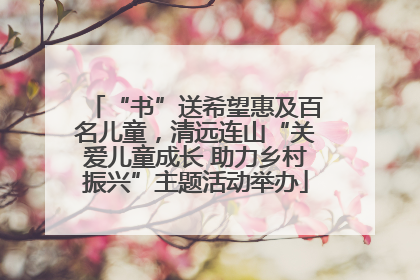 “书”送希望惠及百名儿童，清远连山“关爱儿童成长 助力乡村振兴”主题活动举办