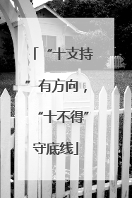 “十支持”有方向，“十不得”守底线