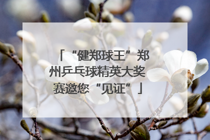“健郑球王”郑州乒乓球精英大奖赛邀您“见证”