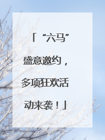 “六马”盛意邀约，多项狂欢活动来袭！
