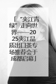“夹江青绿”走向世界——2025夹江品质出口茶专场推荐会于成都启幕
