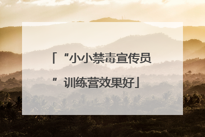 “小小禁毒宣传员”训练营效果好