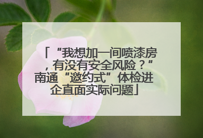 “我想加一间喷漆房，有没有安全风险？”南通“邀约式”体检进企直面实际问题