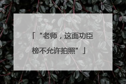 “老师，这面功臣榜不允许拍照”