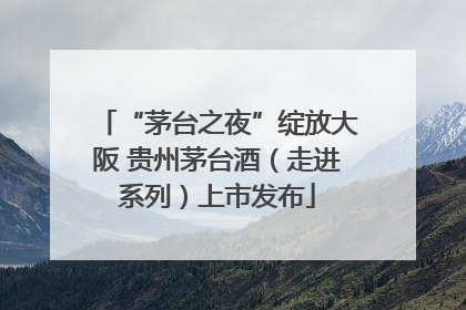 “茅台之夜”绽放大阪 贵州茅台酒（走进系列）上市发布