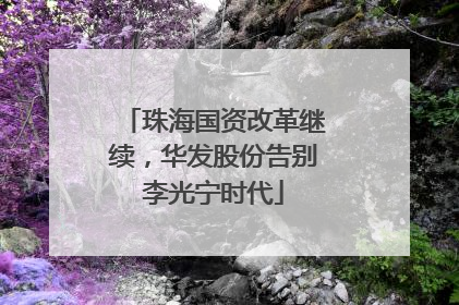 珠海国资改革继续，华发股份告别李光宁时代