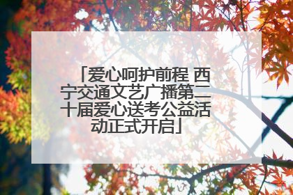 爱心呵护前程 西宁交通文艺广播第二十届爱心送考公益活动正式开启