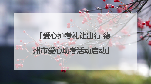 爱心护考礼让出行 德州市爱心助考活动启动