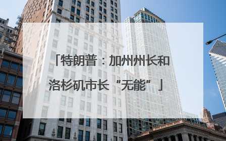 特朗普：加州州长和洛杉矶市长“无能”