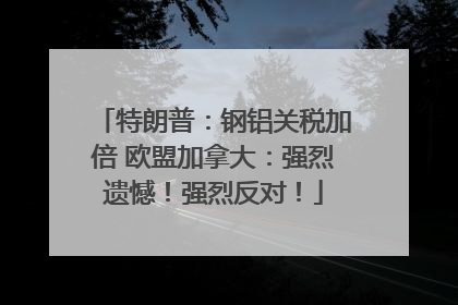 特朗普：钢铝关税加倍 欧盟加拿大：强烈遗憾！强烈反对！