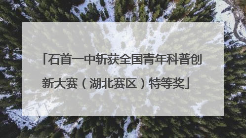 石首一中斩获全国青年科普创新大赛（湖北赛区）特等奖