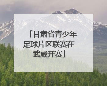 甘肃省青少年足球片区联赛在武威开赛