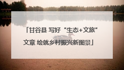 甘谷县 写好“生态+文旅”文章 绘就乡村振兴新图景