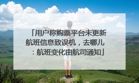 用户称购票平台未更新航班信息致误机，去哪儿：航班变化由航司通知