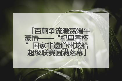 百舸争流激荡端午豪情——“杞里香杯”国家非遗道州龙船超级联赛圆满落幕