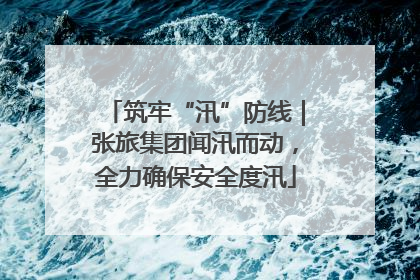 筑牢“汛”防线｜张旅集团闻汛而动，全力确保安全度汛