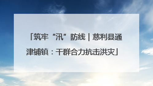 筑牢“汛”防线｜慈利县通津铺镇：干群合力抗击洪灾