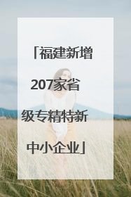 福建新增207家省级专精特新中小企业
