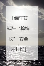 端午节｜端午“粽情长” 安全不打烊