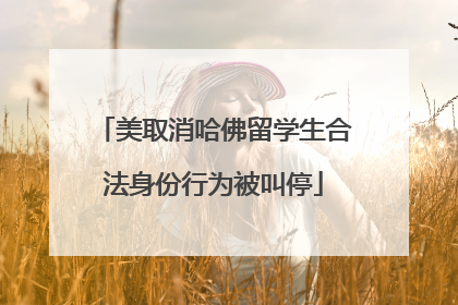 美取消哈佛留学生合法身份行为被叫停