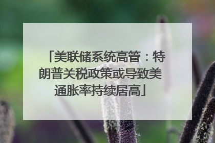 美联储系统高管：特朗普关税政策或导致美通胀率持续居高