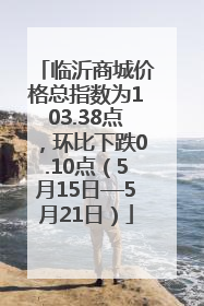 临沂商城价格总指数为103.38点，环比下跌0.10点（5月15日—5月21日）