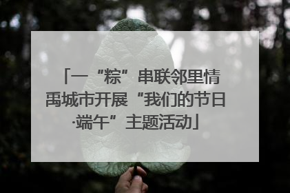 一“粽”串联邻里情 禹城市开展“我们的节日·端午”主题活动