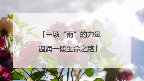 三场“雨”的力量温润一段生命之路