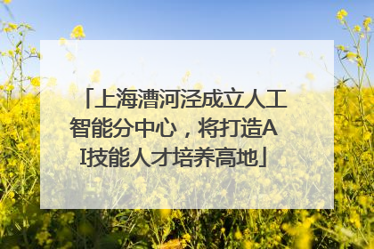 上海漕河泾成立人工智能分中心，将打造AI技能人才培养高地