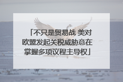 不只是贸易战 美对欧盟发起关税威胁意在掌握多项议程主导权