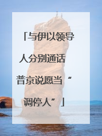 与伊以领导人分别通话 普京说愿当“调停人”