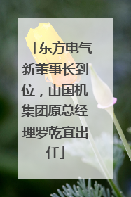 东方电气新董事长到位，由国机集团原总经理罗乾宜出任