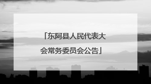 东阿县人民代表大会常务委员会公告