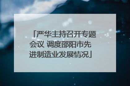 严华主持召开专题会议 调度邵阳市先进制造业发展情况