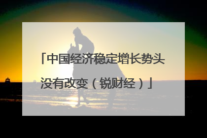中国经济稳定增长势头没有改变（锐财经）