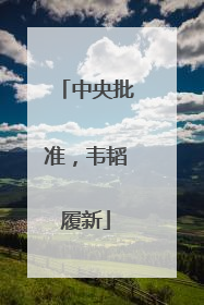 中央批准，韦韬履新