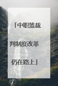中职篮裁判制度改革仍在路上