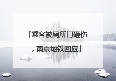 乘客被厕所门砸伤，南京地铁回应