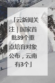 云新闻关注｜国家首批39个重点培育对象公布，云南有3个