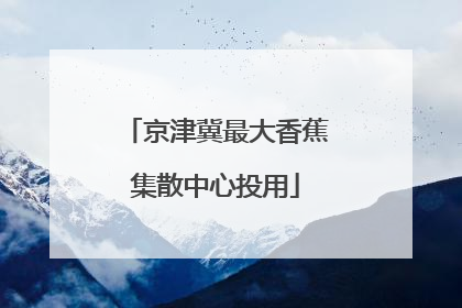 京津冀最大香蕉集散中心投用