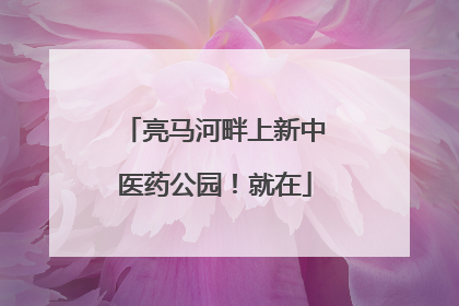 亮马河畔上新中医药公园！就在