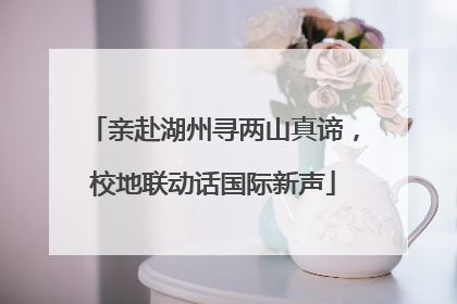 亲赴湖州寻两山真谛，校地联动话国际新声
