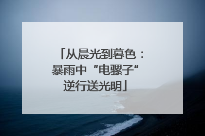 从晨光到暮色：暴雨中“电骡子”逆行送光明